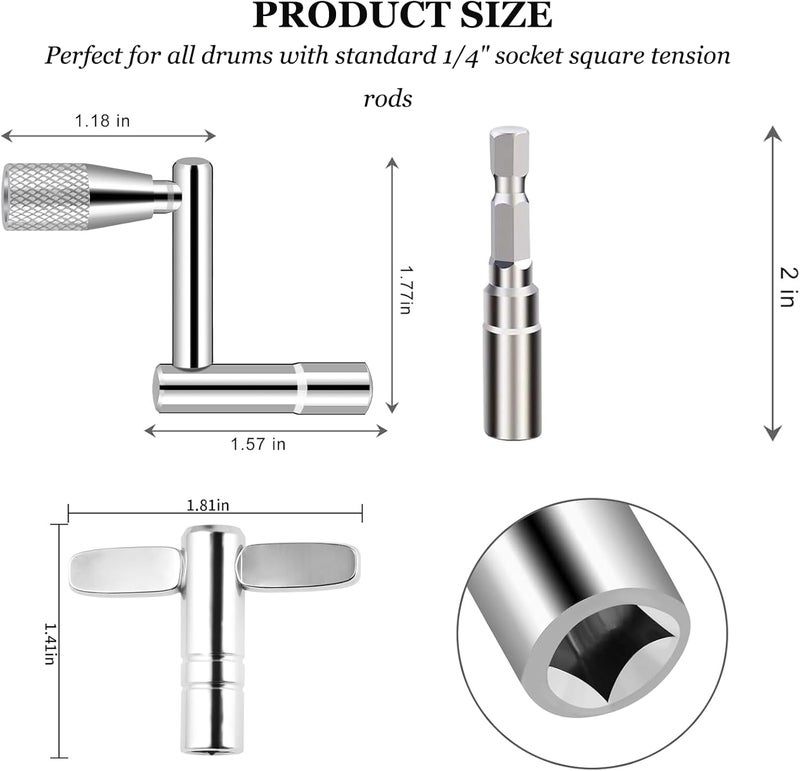 MOONBACK Drum Key Drill Bit Drum Tuning Key Standard Drum Tuning Key Wrench Drum Key Percussion Tunner Tool for Acoustic and Electronic Drums 5Pcs - Image 2